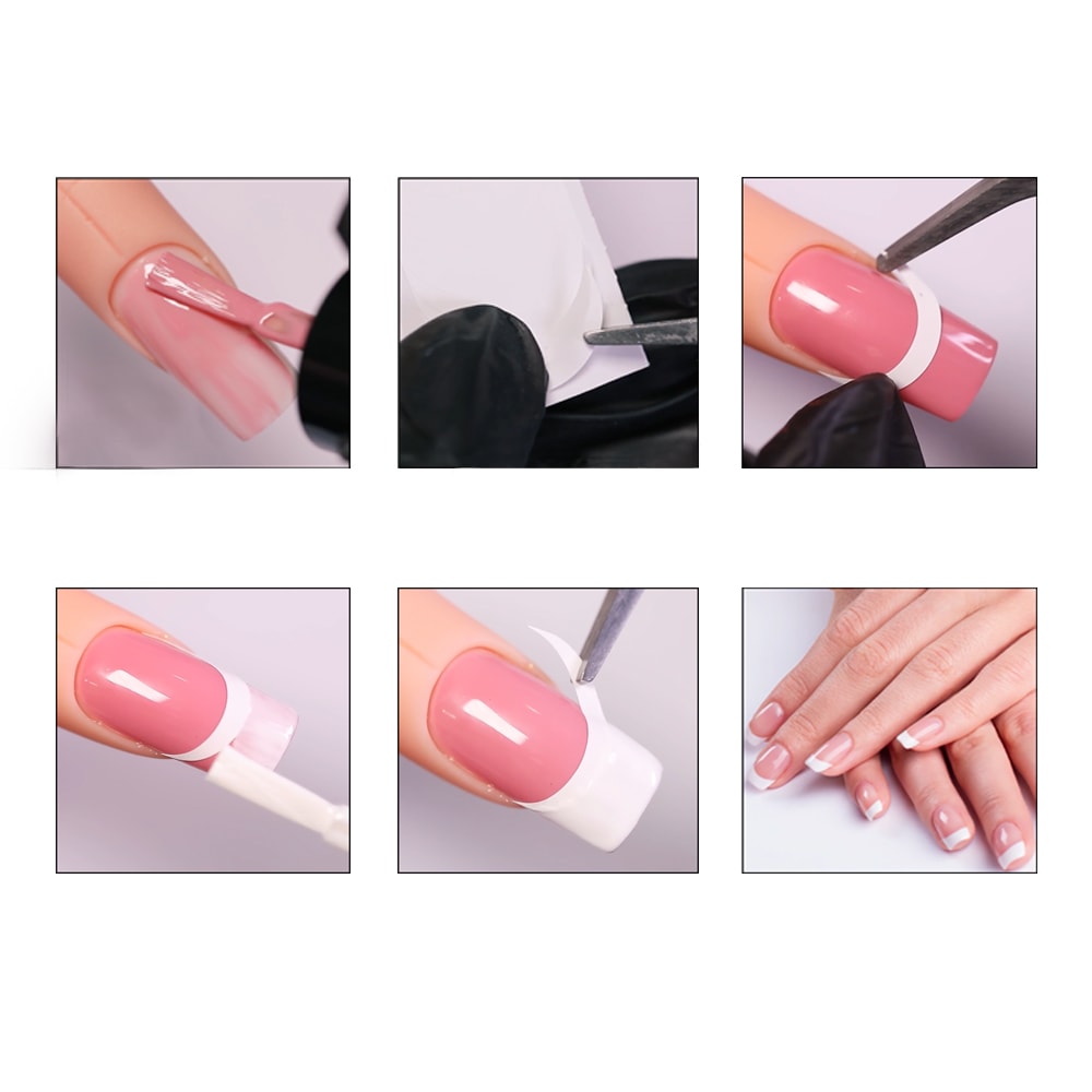 Buy Premium Custom Gel Press on Nails Skinny French Tip Super Natural Base  Colour Online in India - Etsy