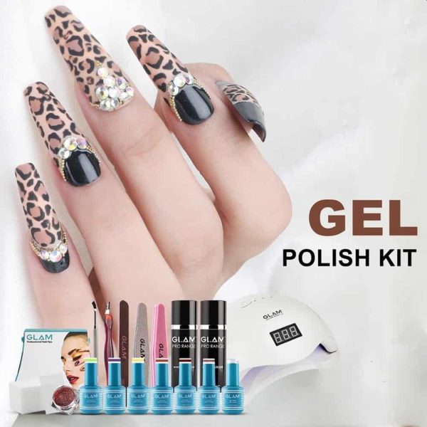 GetUSCart- MEFA Gel Nail Polish Set 23 Pcs, 20 Colors Basic Collection  White Black Hot Pink Sage Green Navy Blue Glitter Nail Gel Kit with Glossy  & Matte Top Base Coat Starters