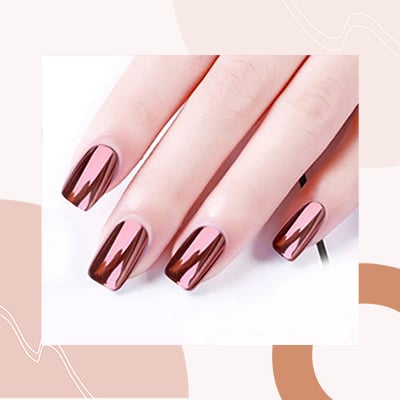 The Nail Shop - Rose Gold Chrome Nails