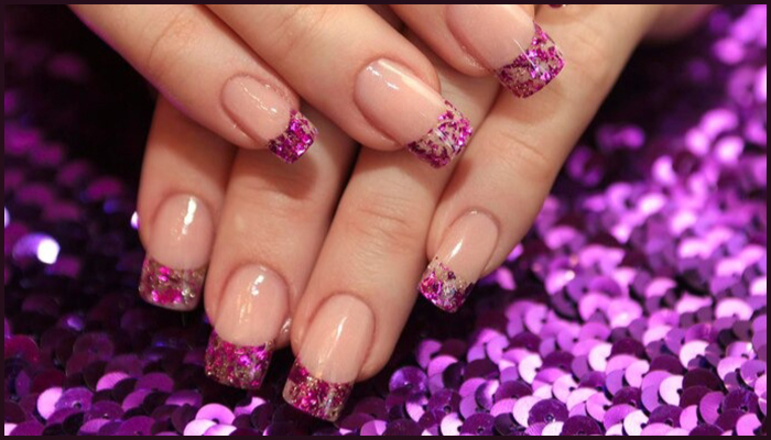 9. French Manicure with Delicate Flower Stickers - wide 2