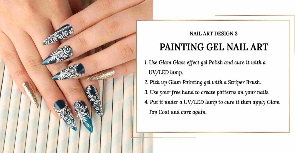 Painting Gel Nail Art - Glam Nails