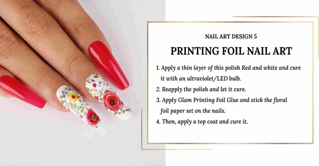 Printing Foil Nail Art - Glam Nails