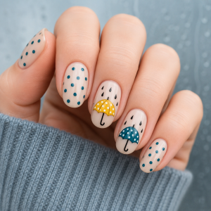 umbrella pattern nail art
